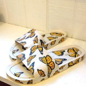 Melissa Butterfly Print Kids Slide Sandals